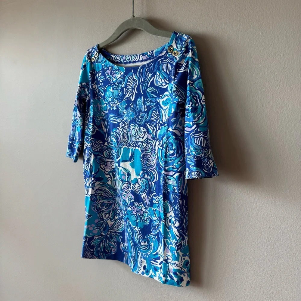 Lily Pulitzer Toddler Girls Blue Tangled Up In Blue‎ Shift Dress Size 2-3 Years